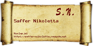 Saffer Nikoletta névjegykártya