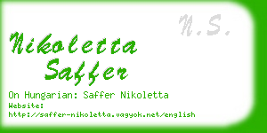nikoletta saffer business card